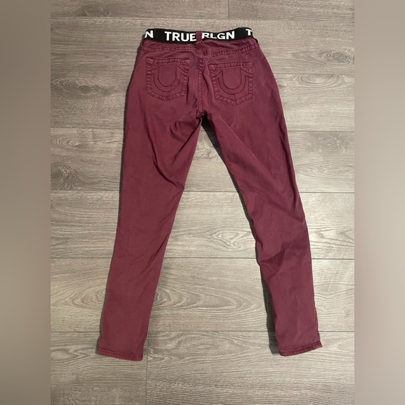 TRUE RELIGION burgundy Jennie curvy jeggings size 27 - Picture 4 of 8